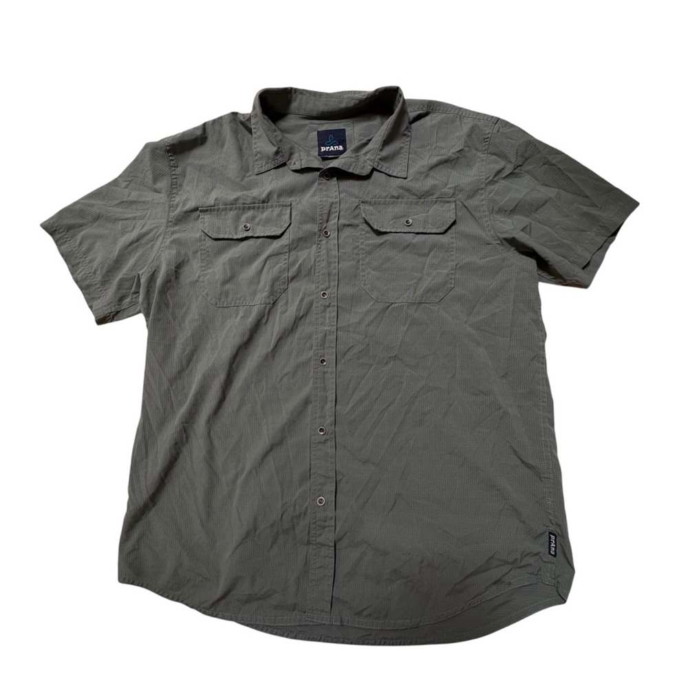 Prana Men Short Sleeve Button Up Shirt Size XL